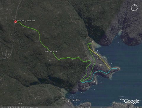 Towlers Bay in Google Earth Towlers Bay in Google Earth
